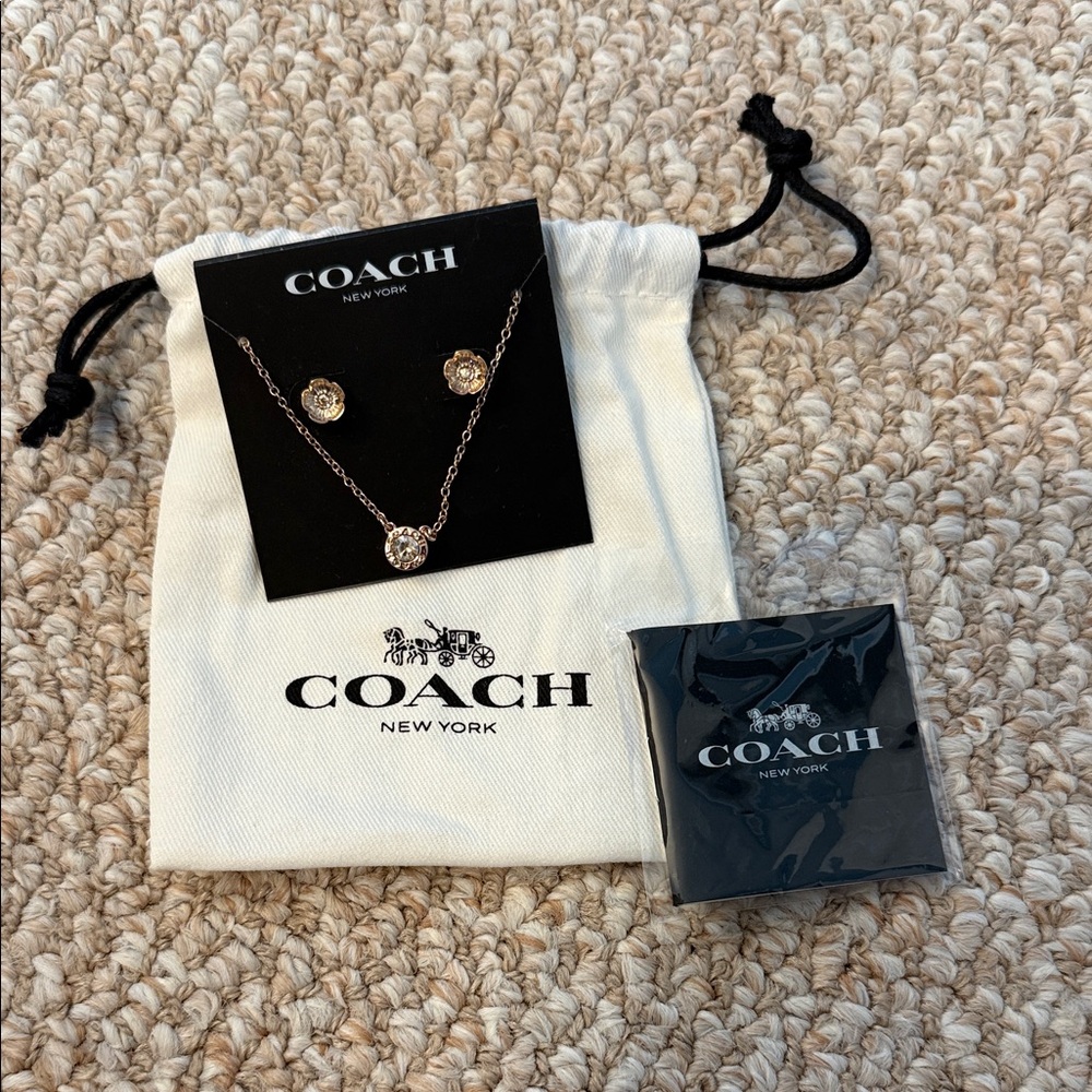 Coach Gold Jewelry Set with Pouch